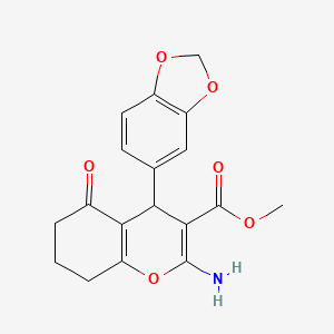 methyl 2-amino-4-(benzo[d][1,3]dioxol-5-yl)-5-oxo-5,6,7,8-tetrahydro-4H-chromene-3-carboxylate