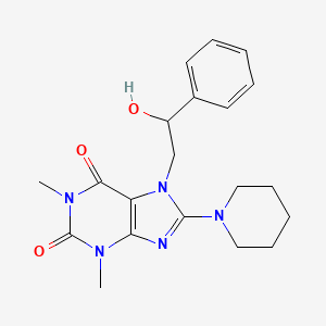 molecular formula C20H25N5O3 B2548219 7-(2-hydroxy-2-phenylethyl)-1,3-dimethyl-8-(piperidin-1-yl)-1H-purine-2,6(3H,7H)-dione CAS No. 21266-60-4