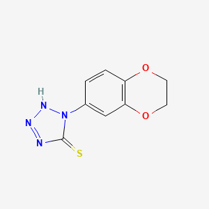 molecular formula C9H8N4O2S B2548227 1-(2,3-dihydro-1,4-benzodioxin-6-yl)-1H-tetrazole-5-thiol CAS No. 460362-91-8