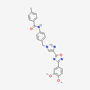 N-[4-({4-[3-(3,4-dimethoxyphenyl)-1,2,4-oxadiazol-5-yl]-1H-imidazol-1-yl}methyl)phenyl]-4-methylbenzamide