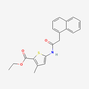 molecular formula C20H19NO3S B2548232 Ethyl 3-methyl-5-(2-(naphthalen-1-yl)acetamido)thiophene-2-carboxylate CAS No. 477567-74-1