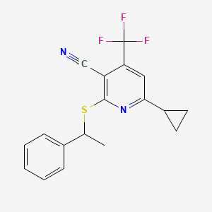 6-Cyclopropyl-2-(phenylethylthio)-4-(trifluoromethyl)pyridine-3-carbonitrile