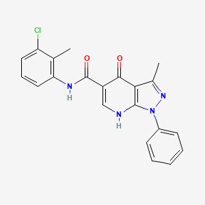 molecular formula C21H17ClN4O2 B2548237 N-(3-chloro-2-methylphenyl)-3-methyl-4-oxo-1-phenyl-4,7-dihydro-1H-pyrazolo[3,4-b]pyridine-5-carboxamide CAS No. 941995-56-8