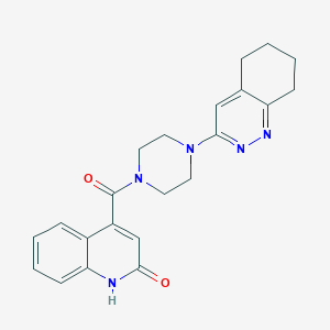 molecular formula C22H23N5O2 B2548257 (2-Hydroxyquinolin-4-yl)(4-(5,6,7,8-tetrahydrocinnolin-3-yl)piperazin-1-yl)methanone CAS No. 2034317-93-4