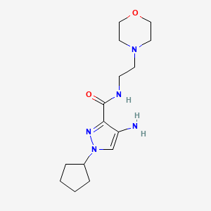 molecular formula C15H25N5O2 B2548286 4-Amino-1-cyclopentyl-N-(2-morpholin-4-ylethyl)-1H-pyrazole-3-carboxamide CAS No. 2101195-60-0