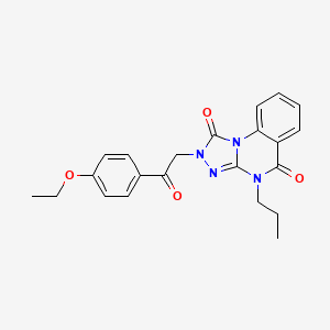 molecular formula C22H22N4O4 B2548293 2-(2-(4-ethoxyphenyl)-2-oxoethyl)-4-propyl-[1,2,4]triazolo[4,3-a]quinazoline-1,5(2H,4H)-dione CAS No. 1185152-83-3