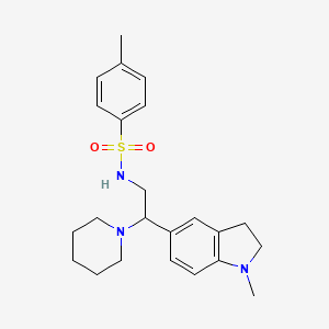 4-methyl-N-(2-(1-methylindolin-5-yl)-2-(piperidin-1-yl)ethyl)benzenesulfonamide