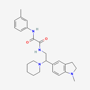 molecular formula C25H32N4O2 B2548345 N1-(2-(1-methylindolin-5-yl)-2-(piperidin-1-yl)ethyl)-N2-(m-tolyl)oxalamide CAS No. 922031-77-4