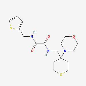 molecular formula C17H25N3O3S2 B2548359 N'-{[4-(morpholin-4-yl)thian-4-yl]methyl}-N-[(thiophen-2-yl)methyl]ethanediamide CAS No. 2380188-11-2