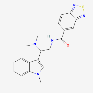 molecular formula C20H21N5OS B2548370 N-[2-(dimethylamino)-2-(1-methyl-1H-indol-3-yl)ethyl]-2,1,3-benzothiadiazole-5-carboxamide CAS No. 1396791-81-3