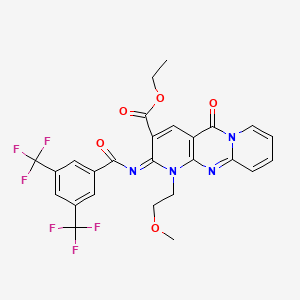 (E)-ethyl 2-((3,5-bis(trifluoromethyl)benzoyl)imino)-1-(2-methoxyethyl)-5-oxo-2,5-dihydro-1H-dipyrido[1,2-a:2',3'-d]pyrimidine-3-carboxylate