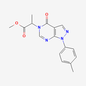 molecular formula C16H16N4O3 B2548396 methyl 2-(4-oxo-1-(p-tolyl)-1H-pyrazolo[3,4-d]pyrimidin-5(4H)-yl)propanoate CAS No. 912622-19-6