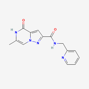 6-methyl-4-oxo-N-(2-pyridylmethyl)-4,5-dihydropyrazolo[1,5-a]pyrazine-2-carboxamide