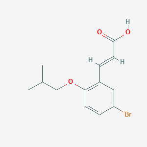 molecular formula C13H15BrO3 B2548440 (2E)-3-[5-bromo-2-(2-methylpropoxy)phenyl]prop-2-enoic acid CAS No. 937599-32-1