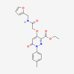 molecular formula C21H21N3O6 B2548461 ethyl 4-({[(furan-2-yl)methyl]carbamoyl}methoxy)-1-(4-methylphenyl)-6-oxo-1,6-dihydropyridazine-3-carboxylate CAS No. 899993-11-4