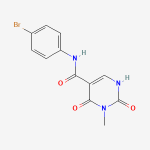 molecular formula C12H10BrN3O3 B2548483 N-(4-bromophenyl)-3-methyl-2,4-dioxo-1,2,3,4-tetrahydropyrimidine-5-carboxamide CAS No. 1351643-14-5