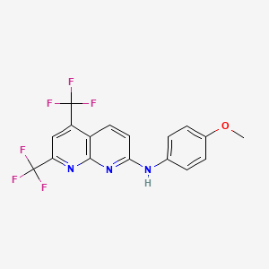 B2548491 N-(4-methoxyphenyl)-5,7-bis(trifluoromethyl)[1,8]naphthyridin-2-amine CAS No. 241488-34-6