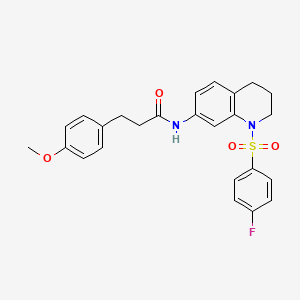 molecular formula C25H25FN2O4S B2548495 N-[1-(4-fluorobenzenesulfonyl)-1,2,3,4-tetrahydroquinolin-7-yl]-3-(4-methoxyphenyl)propanamide CAS No. 1005302-03-3