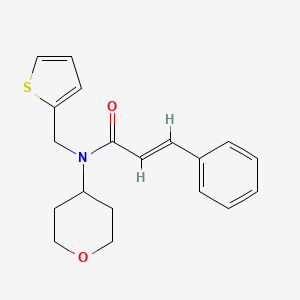 molecular formula C19H21NO2S B2548529 N-(tetrahydro-2H-pyran-4-yl)-N-(thiophen-2-ylmethyl)cinnamamide CAS No. 1798410-76-0