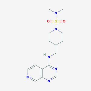 molecular formula C15H22N6O2S B2548541 N,N-dimethyl-4-[({pyrido[3,4-d]pyrimidin-4-yl}amino)methyl]piperidine-1-sulfonamide CAS No. 2380178-85-6