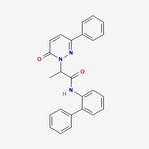 molecular formula C25H21N3O2 B2548542 N-([1,1'-biphenyl]-2-yl)-2-(6-oxo-3-phenylpyridazin-1(6H)-yl)propanamide CAS No. 1203408-73-4