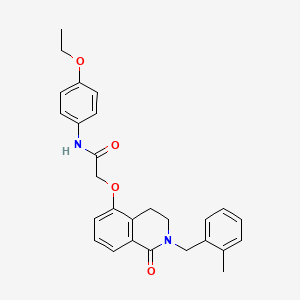 molecular formula C27H28N2O4 B2548567 N-(4-ethoxyphenyl)-2-({2-[(2-methylphenyl)methyl]-1-oxo-1,2,3,4-tetrahydroisoquinolin-5-yl}oxy)acetamide CAS No. 850908-67-7