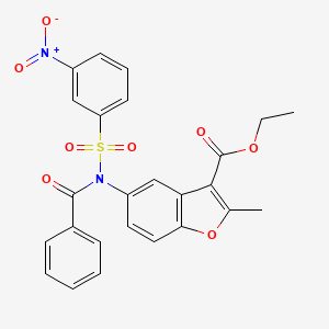 molecular formula C25H20N2O8S B2548578 Ethyl 2-methyl-5-[N-(3-nitrobenzenesulfonyl)benzamido]-1-benzofuran-3-carboxylate CAS No. 448209-91-4