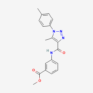 molecular formula C19H18N4O3 B2548592 methyl 3-[5-methyl-1-(4-methylphenyl)-1H-1,2,3-triazole-4-amido]benzoate CAS No. 924833-80-7