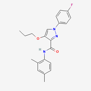 molecular formula C21H22FN3O2 B2548602 N-(2,4-dimethylphenyl)-1-(4-fluorophenyl)-4-propoxy-1H-pyrazole-3-carboxamide CAS No. 1210204-94-6