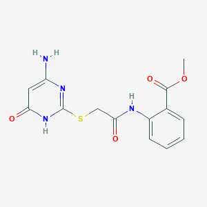 molecular formula C14H14N4O4S B2548661 Methyl 2-({[(4-amino-6-hydroxypyrimidin-2-yl)sulfanyl]acetyl}amino)benzoate CAS No. 500202-72-2