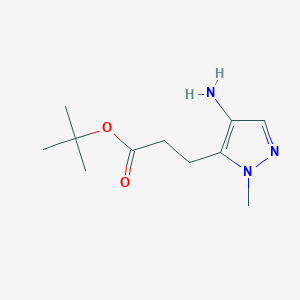 molecular formula C11H19N3O2 B2548669 Tert-butyl 3-(4-amino-2-methylpyrazol-3-yl)propanoate CAS No. 2248394-36-5