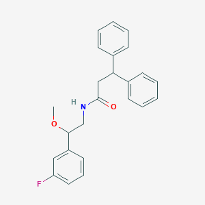 molecular formula C24H24FNO2 B2548672 N-[2-(3-fluorophenyl)-2-methoxyethyl]-3,3-diphenylpropanamide CAS No. 1797555-05-5