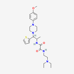 molecular formula C26H39N5O3S B2548684 N-[2-(DIETHYLAMINO)ETHYL]-N'-{1-[4-(4-METHOXYPHENYL)PIPERAZIN-1-YL]-1-(THIOPHEN-2-YL)PROPAN-2-YL}ETHANEDIAMIDE CAS No. 847195-73-7