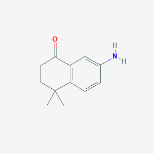molecular formula C12H15NO B2548692 7-Amino-4,4-dimethyl-3,4-dihydronaphthalen-1(2H)-one CAS No. 166977-93-1