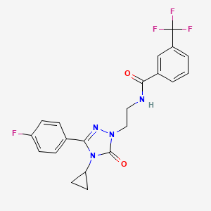 N-(2-(4-cyclopropyl-3-(4-fluorophenyl)-5-oxo-4,5-dihydro-1H-1,2,4-triazol-1-yl)ethyl)-3-(trifluoromethyl)benzamide