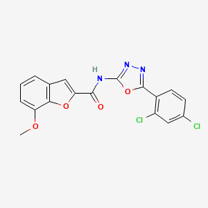 N-(5-(2,4-dichlorophenyl)-1,3,4-oxadiazol-2-yl)-7-methoxybenzofuran-2-carboxamide
