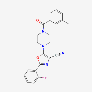 2-(2-Fluorophenyl)-5-(4-(3-methylbenzoyl)piperazin-1-yl)oxazole-4-carbonitrile