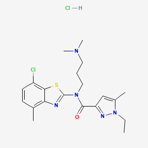 N-(7-chloro-4-methylbenzo[d]thiazol-2-yl)-N-(3-(dimethylamino)propyl)-1-ethyl-5-methyl-1H-pyrazole-3-carboxamide hydrochloride