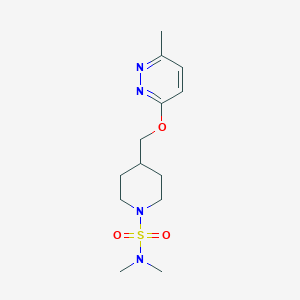 molecular formula C13H22N4O3S B2548718 N,N-dimethyl-4-{[(6-methylpyridazin-3-yl)oxy]methyl}piperidine-1-sulfonamide CAS No. 2380067-36-5