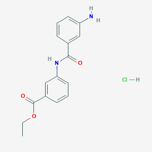 molecular formula C16H17ClN2O3 B2548721 Ethyl 3-(3-aminobenzamido)benzoate hydrochloride CAS No. 1803596-08-8