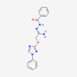 molecular formula C17H16N6O2 B2548723 N'-{2-[(1-phenyl-1H-1,2,4-triazol-3-yl)oxy]ethanimidoyl}benzohydrazide CAS No. 338405-31-5