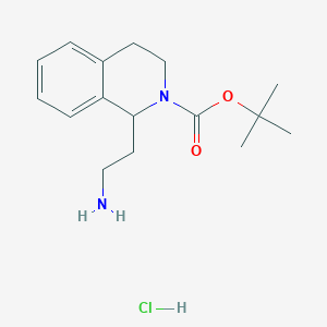 molecular formula C16H25ClN2O2 B2548753 Tert-butyl 1-(2-aminoethyl)-1,2,3,4-tetrahydroisoquinoline-2-carboxylate hydrochloride CAS No. 2305252-78-0