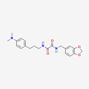 molecular formula C21H25N3O4 B2548754 N-[(2H-1,3-benzodioxol-5-yl)methyl]-N'-{3-[4-(dimethylamino)phenyl]propyl}ethanediamide CAS No. 953912-03-3