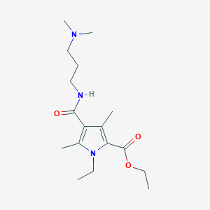molecular formula C17H29N3O3 B2548766 ethyl 4-((3-(dimethylamino)propyl)carbamoyl)-1-ethyl-3,5-dimethyl-1H-pyrrole-2-carboxylate CAS No. 863006-05-7
