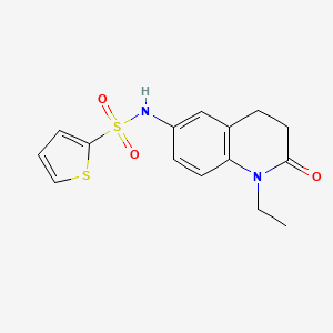 molecular formula C15H16N2O3S2 B2548767 N-(1-ethyl-2-oxo-1,2,3,4-tetrahydroquinolin-6-yl)thiophene-2-sulfonamide CAS No. 922105-07-5