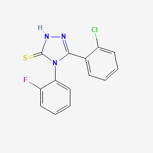 molecular formula C14H9ClFN3S B2548769 5-(2-chlorophenyl)-4-(2-fluorophenyl)-4H-1,2,4-triazole-3-thiol CAS No. 722465-70-5