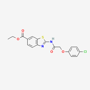molecular formula C18H15ClN2O4S B2548783 Ethyl 2-(2-(4-chlorophenoxy)acetamido)benzo[d]thiazole-6-carboxylate CAS No. 946309-78-0
