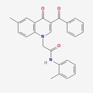 molecular formula C26H22N2O3 B2548793 2-(3-benzoyl-6-methyl-4-oxo-1,4-dihydroquinolin-1-yl)-N-(2-methylphenyl)acetamide CAS No. 898360-06-0