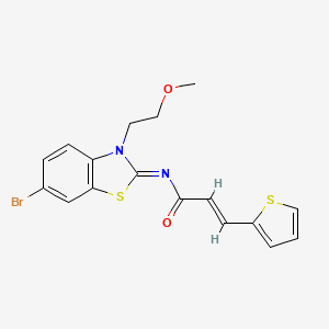 molecular formula C17H15BrN2O2S2 B2548805 (2E,NZ)-N-(6-bromo-3-(2-methoxyethyl)benzo[d]thiazol-2(3H)-ylidene)-3-(thiophen-2-yl)acrylamide CAS No. 864976-09-0