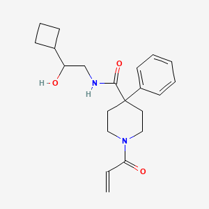 molecular formula C21H28N2O3 B2548808 N-(2-Cyclobutyl-2-hydroxyethyl)-4-phenyl-1-prop-2-enoylpiperidine-4-carboxamide CAS No. 2198294-64-1